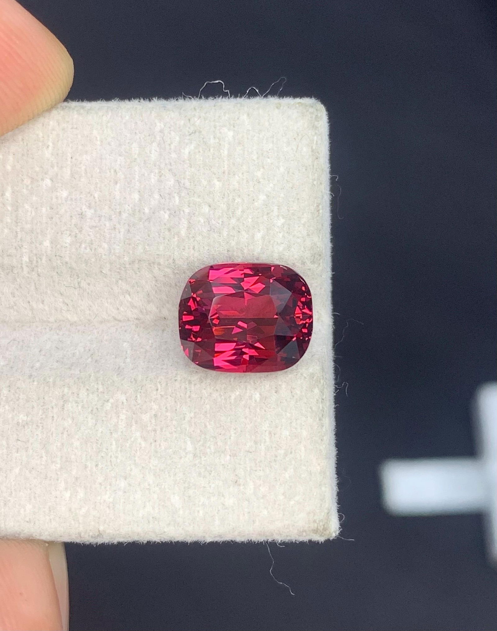 Brilliant Fancy Cushion Cut Raspberry Pink Garnet Gemstone, 4.66 Carat January Birthstone From - 9