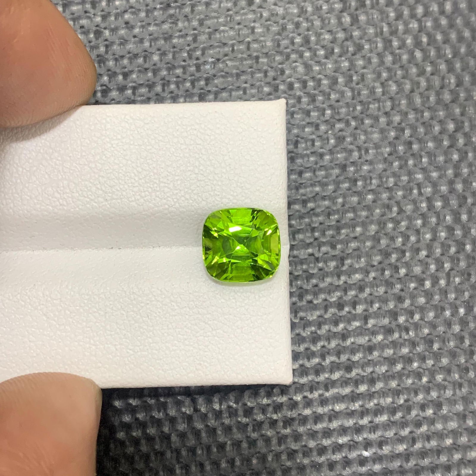 Apple Green Peridot Gemstone: 3.90 Carat Cushion Cut, Sapat Mine - 7