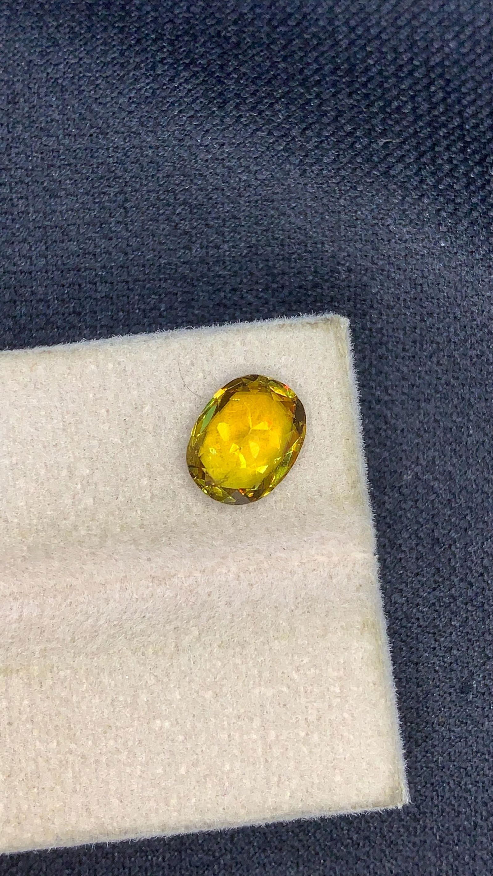 1.70 Carat Oval Sphene Gemstone: Intense Yellow-Green Fire, July Birthstone - 7