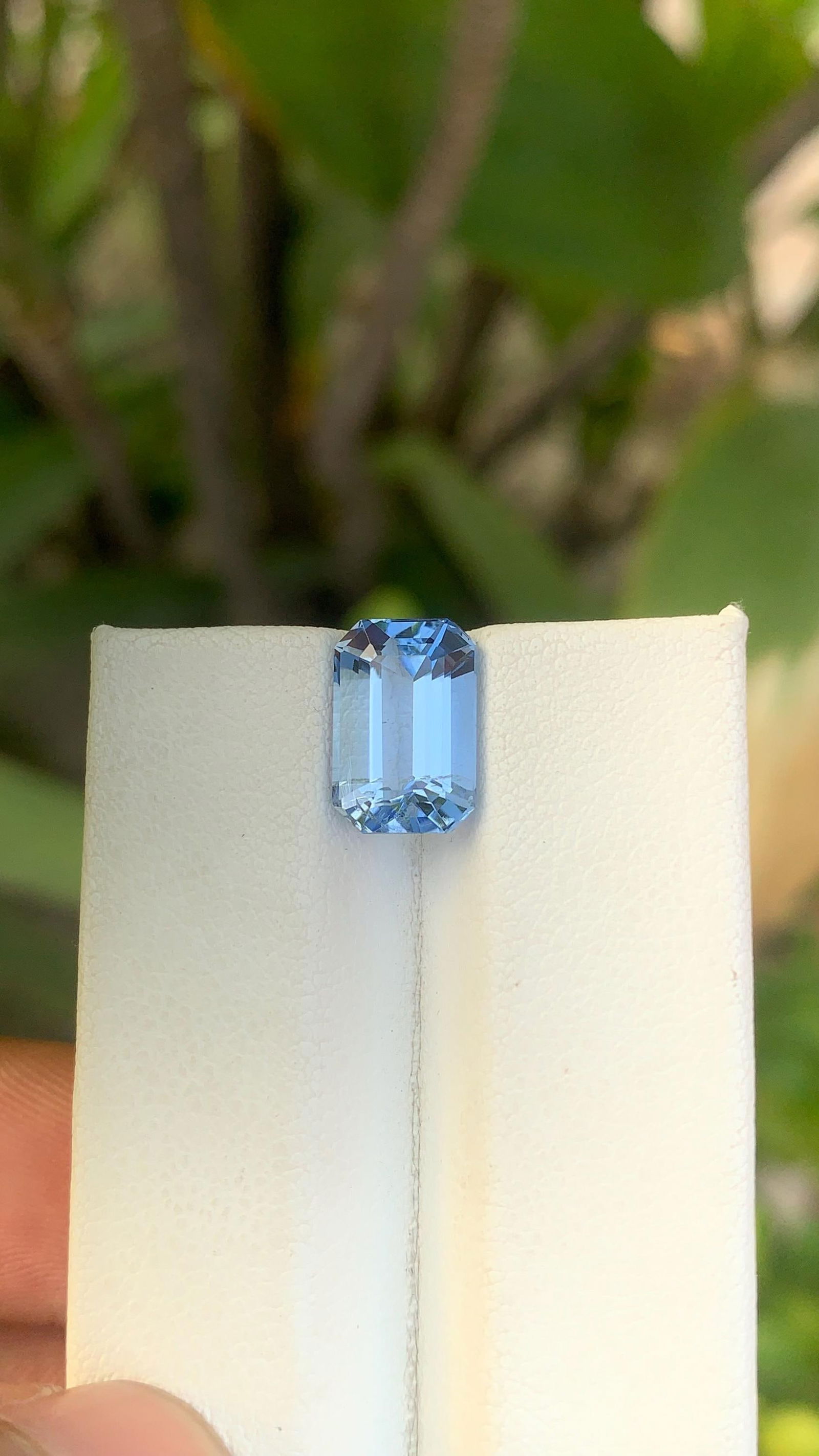 Sky Blue Aquamarine Gemstone: Emerald Cut Ring Stone, 3.70 ct - 2