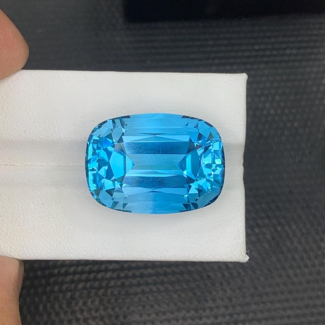 Swiss Blue Topaz Gemstone Necklace Size Facted Cushion Cut November Birthstone - 49.17 Carat - 2