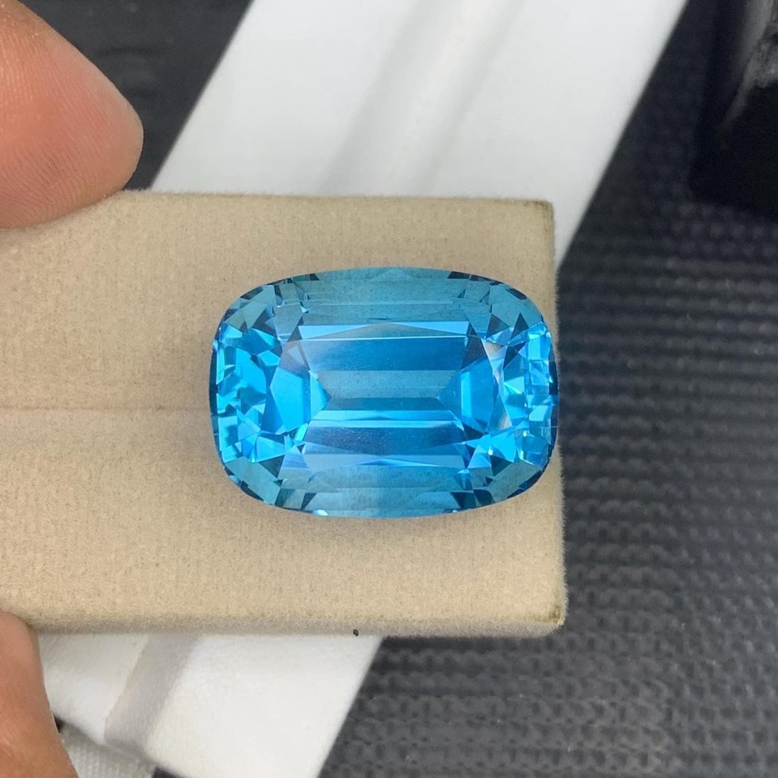 Swiss Blue Topaz Gemstone Necklace Size Facted Cushion Cut November Birthstone - 49.17 Carat - 6