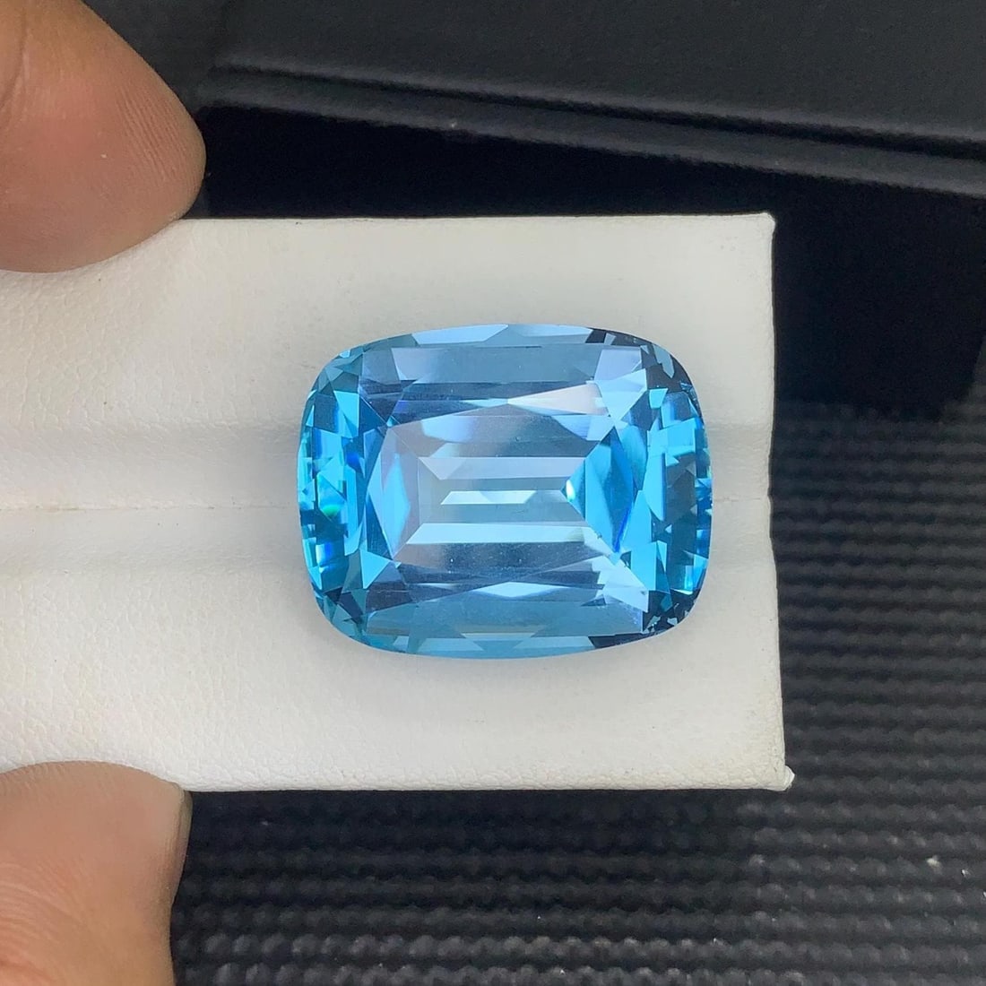 Swiss Blue Topaz Loose Gemstone Step Cushion Cut November Birthstone - 48 Carat - 2