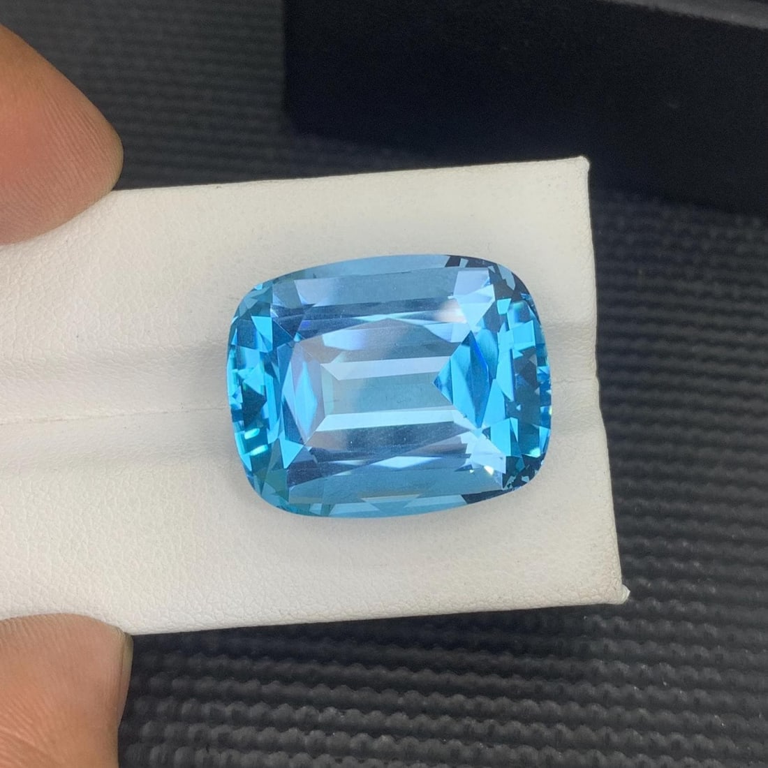 Swiss Blue Topaz Loose Gemstone Step Cushion Cut November Birthstone - 48 Carat - 3