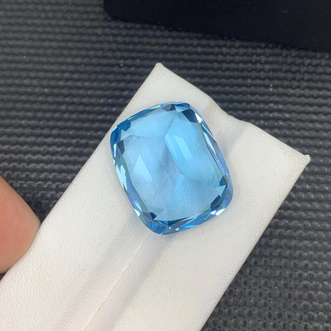 Swiss Blue Topaz Loose Gemstone Step Cushion Cut November Birthstone - 48 Carat - 9