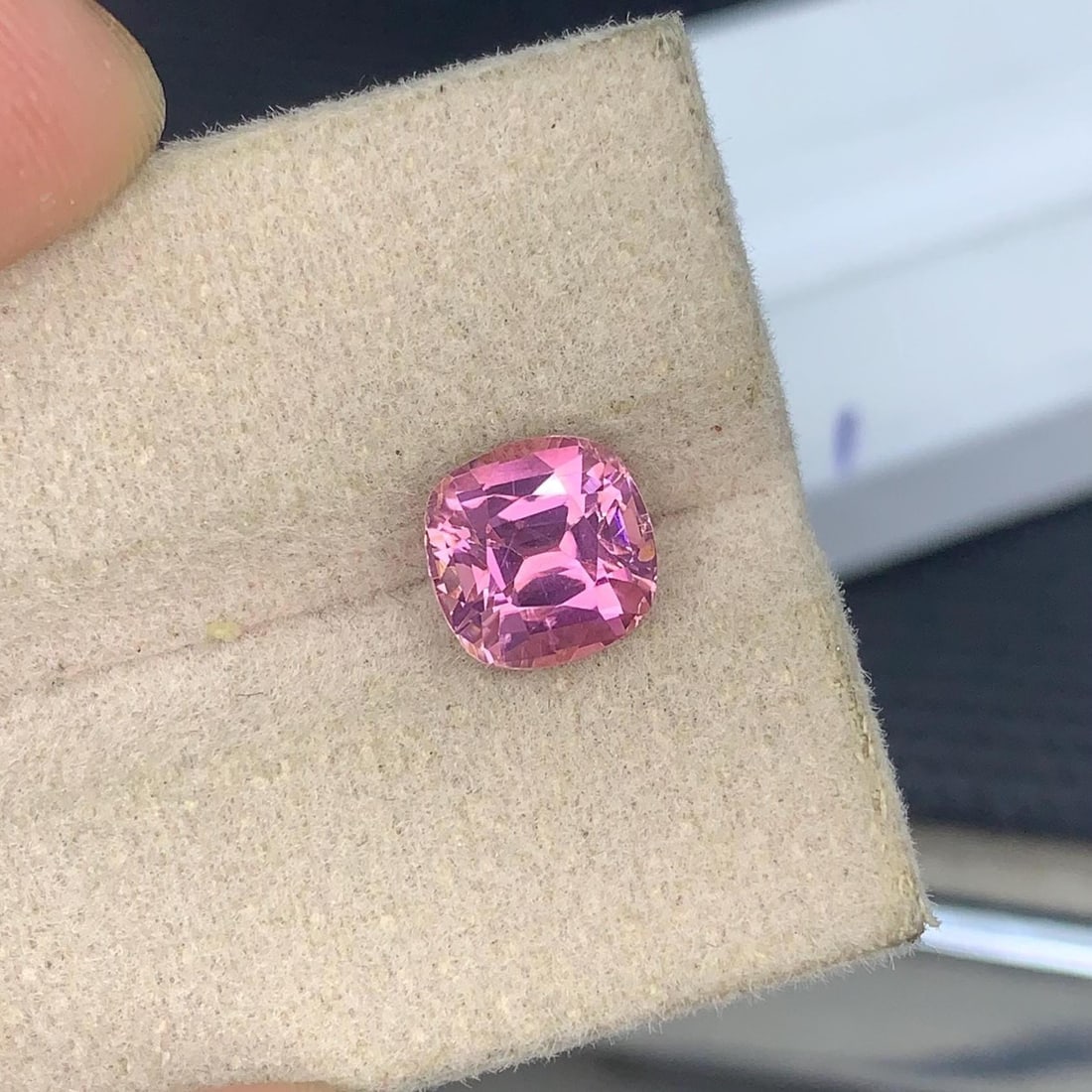 Jewelry Size Soft Pink Tourmaline Loose Gemstone Cushion Cut From Afghanistan - 2 Carat - 3