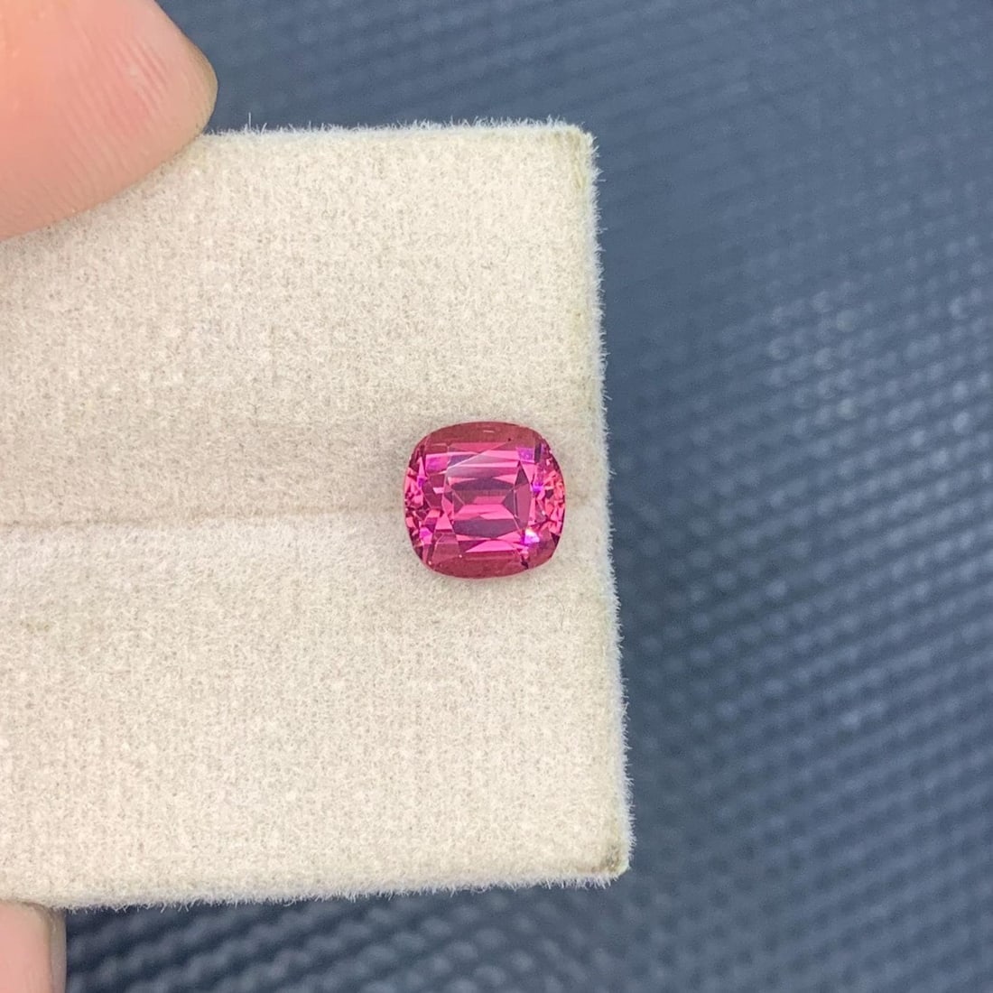 Hot Pink Tourmaline Gemstone Cushion Cut From Afghanistan - 1.85 Carat - 3