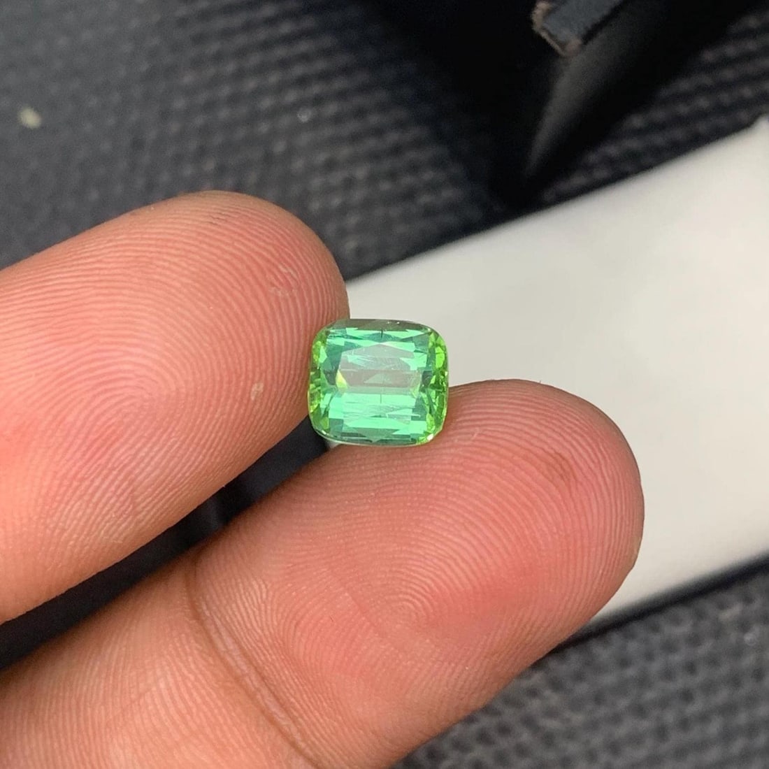 Ring Size Mint Green Tourmaline Faceted Cushion Cut Gemstone From Afghanistan - 2.01 Carat - 3