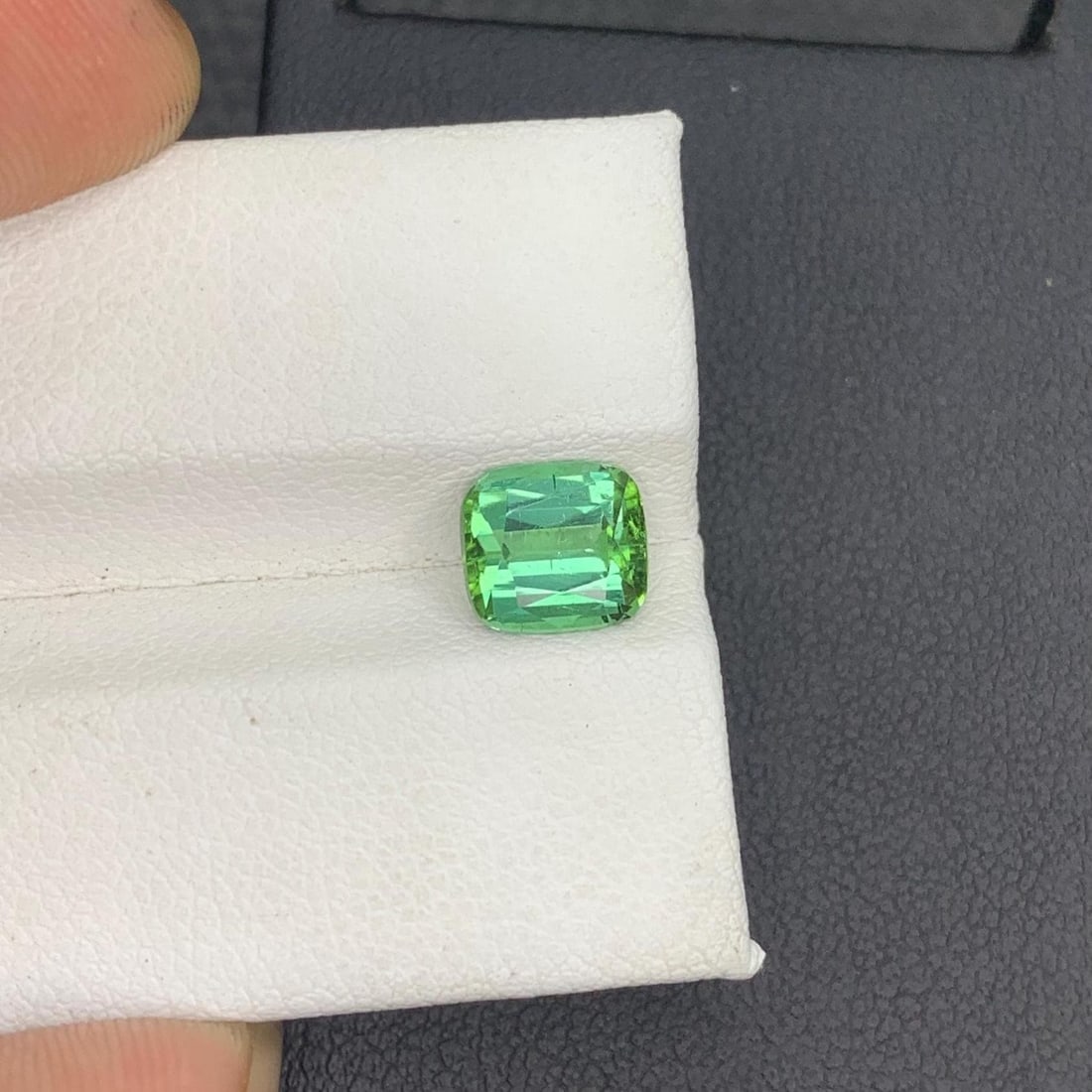 Ring Size Mint Green Tourmaline Faceted Cushion Cut Gemstone From Afghanistan - 2.01 Carat - 4