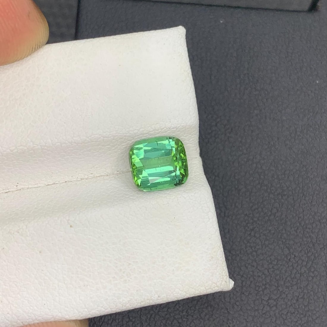 Ring Size Mint Green Tourmaline Faceted Cushion Cut Gemstone From Afghanistan - 2.01 Carat - 5