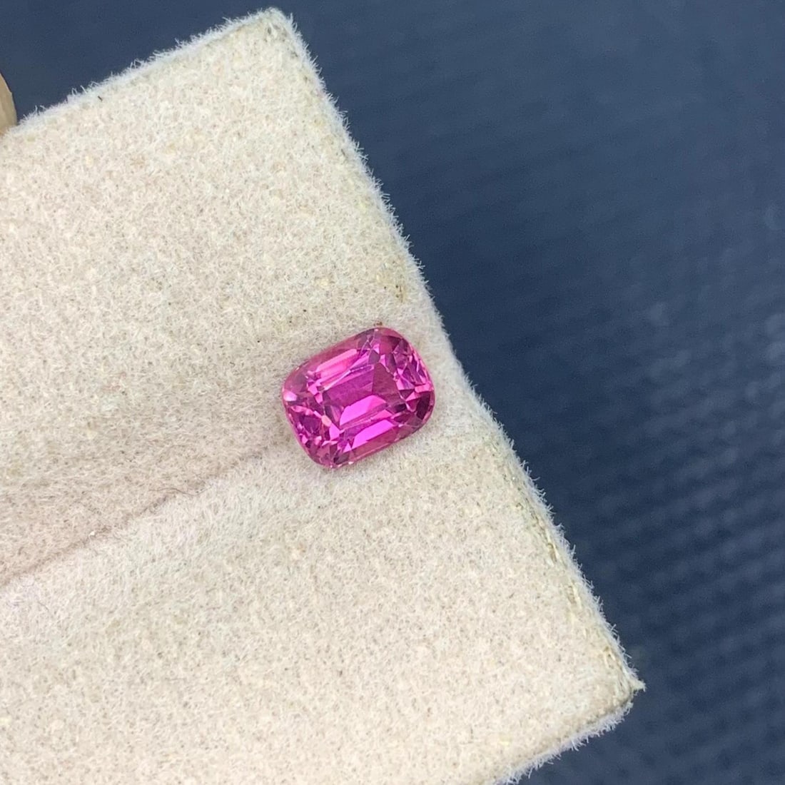 Hot Pink Tourmaline Gemstone Faceted Cushion Cut Ring SIze Gemstone From Afghanistan - 0.820 Carat - 3