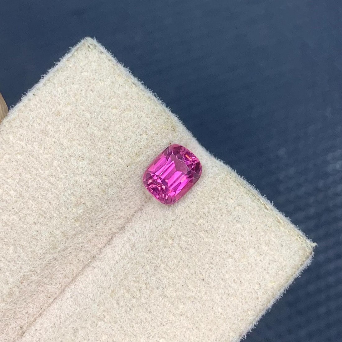 Hot Pink Tourmaline Gemstone Faceted Cushion Cut Ring SIze Gemstone From Afghanistan - 0.820 Carat - 4