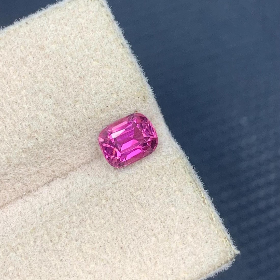 Hot Pink Tourmaline Gemstone Faceted Cushion Cut Ring SIze Gemstone From Afghanistan - 0.820 Carat - 5