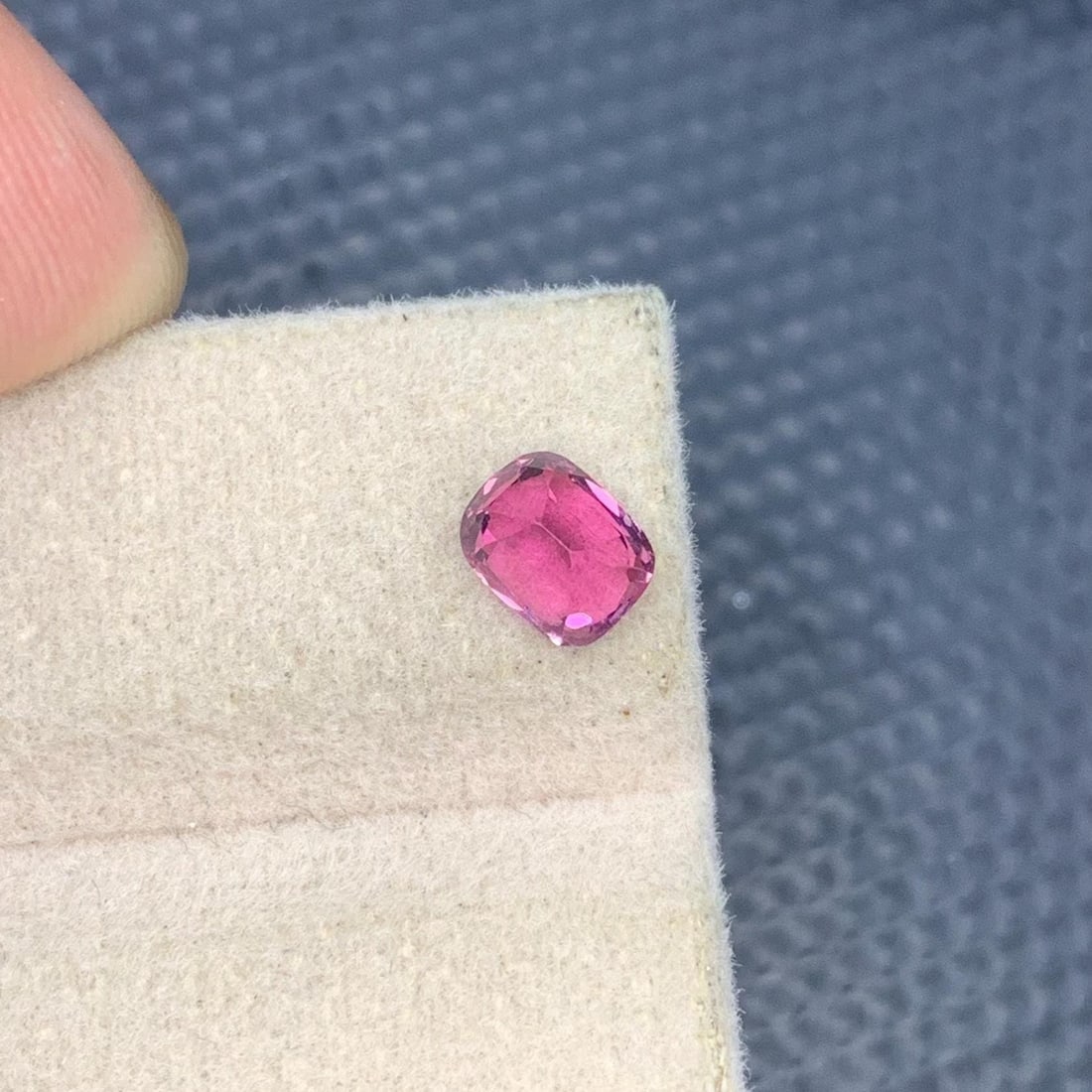 Hot Pink Tourmaline Gemstone Faceted Cushion Cut Ring SIze Gemstone From Afghanistan - 0.820 Carat - 7