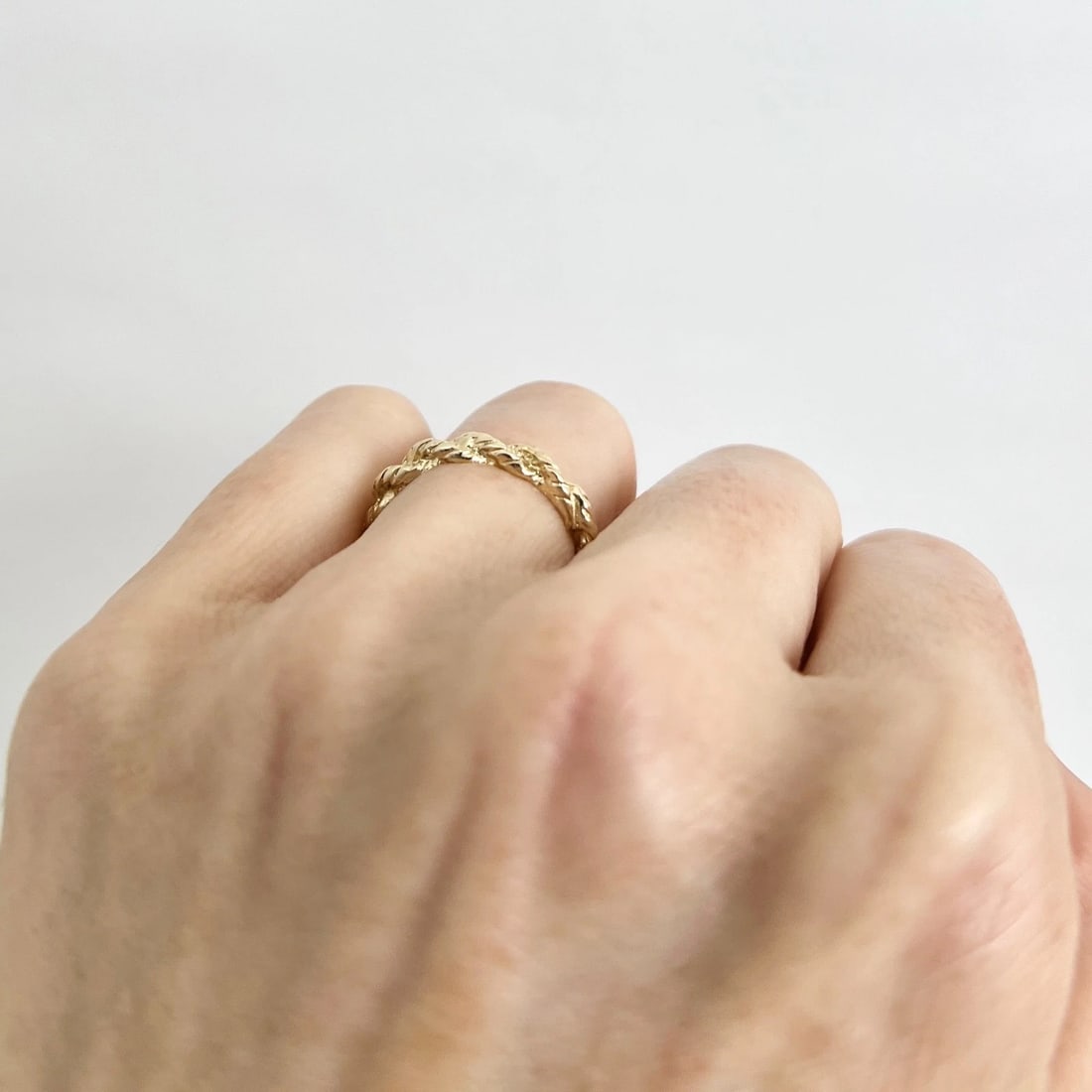 Estate Gold Rope Band Ring 14K Yellow Gold, Size 4.25, 2.44 Grams - 4