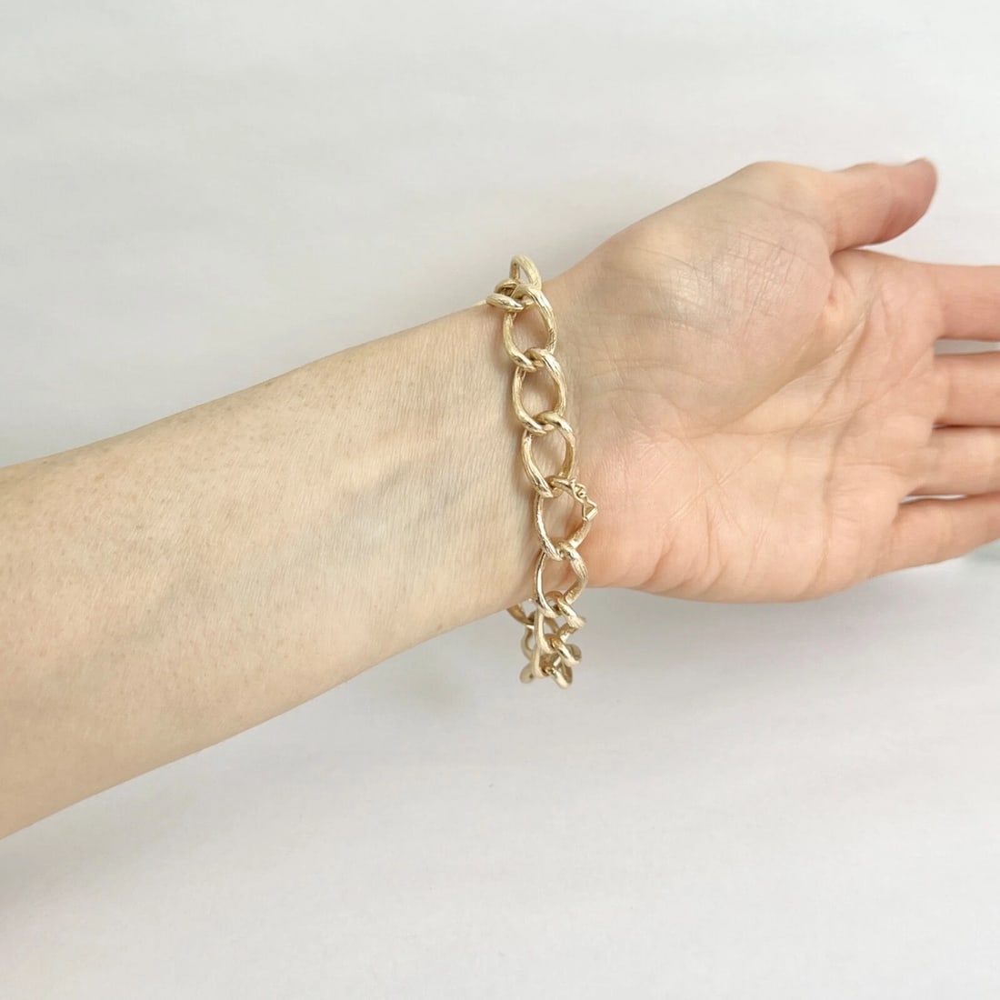 Estate LOVE Chain Link Bracelet 14K Yellow Gold 28.90 Grams - 6