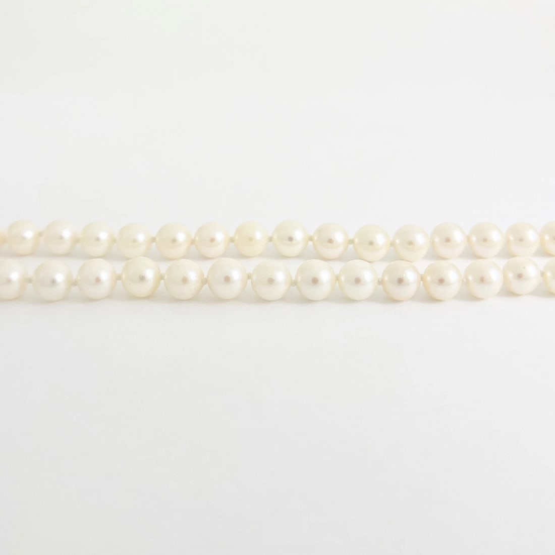 Long Japanese Cultured Pearl Necklace 14K Yellow Gold Clasp 30 Inches, 38.24 Gr - 6