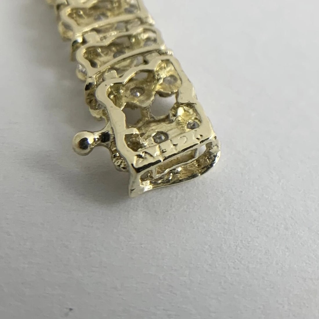 Diamond 3-Row S-Link Two-Tone Tennis Bracelet 10K Yellow Gold 2.00 CTW, 10.84 Gr - 8