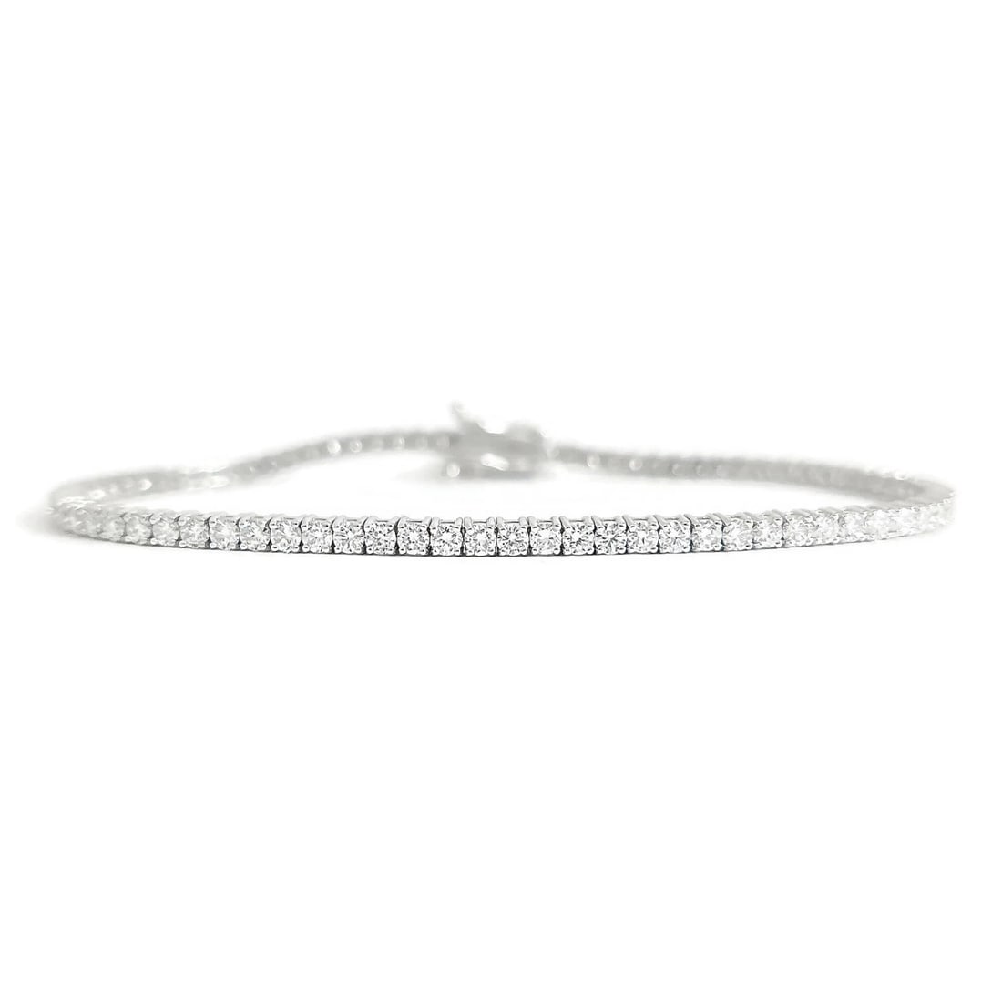Round Lab-Created Diamond Tennis Bracelet 14K White Gold, 7 Inches, 3.02 CTW: Title: Round Lab-Created Diamond Tennis Bracelet 14K White Gold, 7 Inches, 3.02 CTW Description: Round Lab-Created Diamond Tennis Bracelet 14K White Gold, 7 Inches, 3.02 CTW This is a gorgeous and