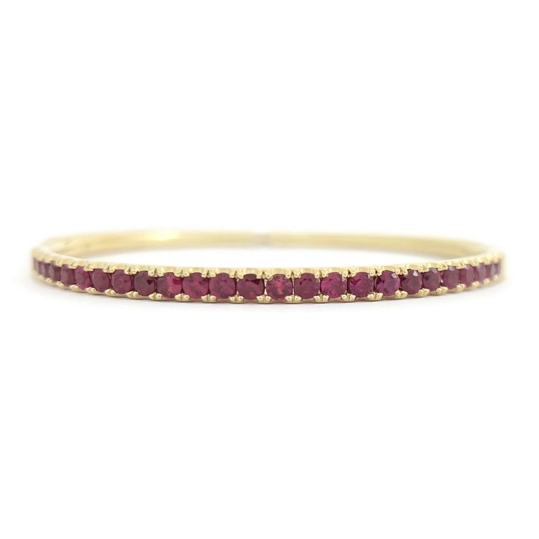 Ruby Gemstone Bangle Bracelet 14K Yellow Gold, 2.25 CTW (1 of 8)