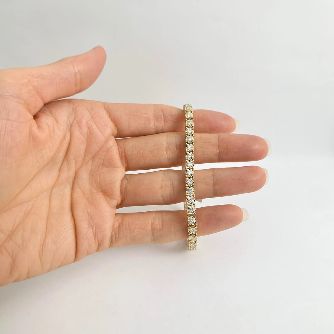 Round Diamond Tennis Bracelet 14K Yellow Gold, 7 Inches, 2.35 CTW - 2