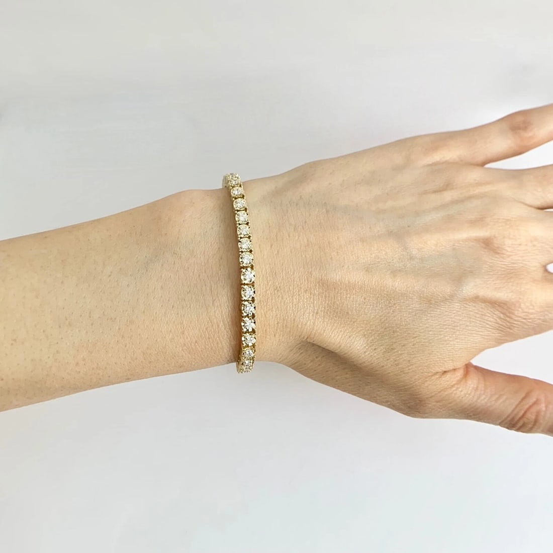 Round Diamond Tennis Bracelet 14K Yellow Gold, 7 Inches, 2.35 CTW - 3