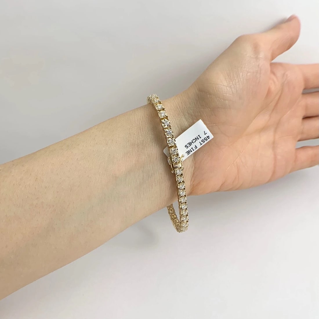 Round Diamond Tennis Bracelet 14K Yellow Gold, 7 Inches, 2.35 CTW - 5