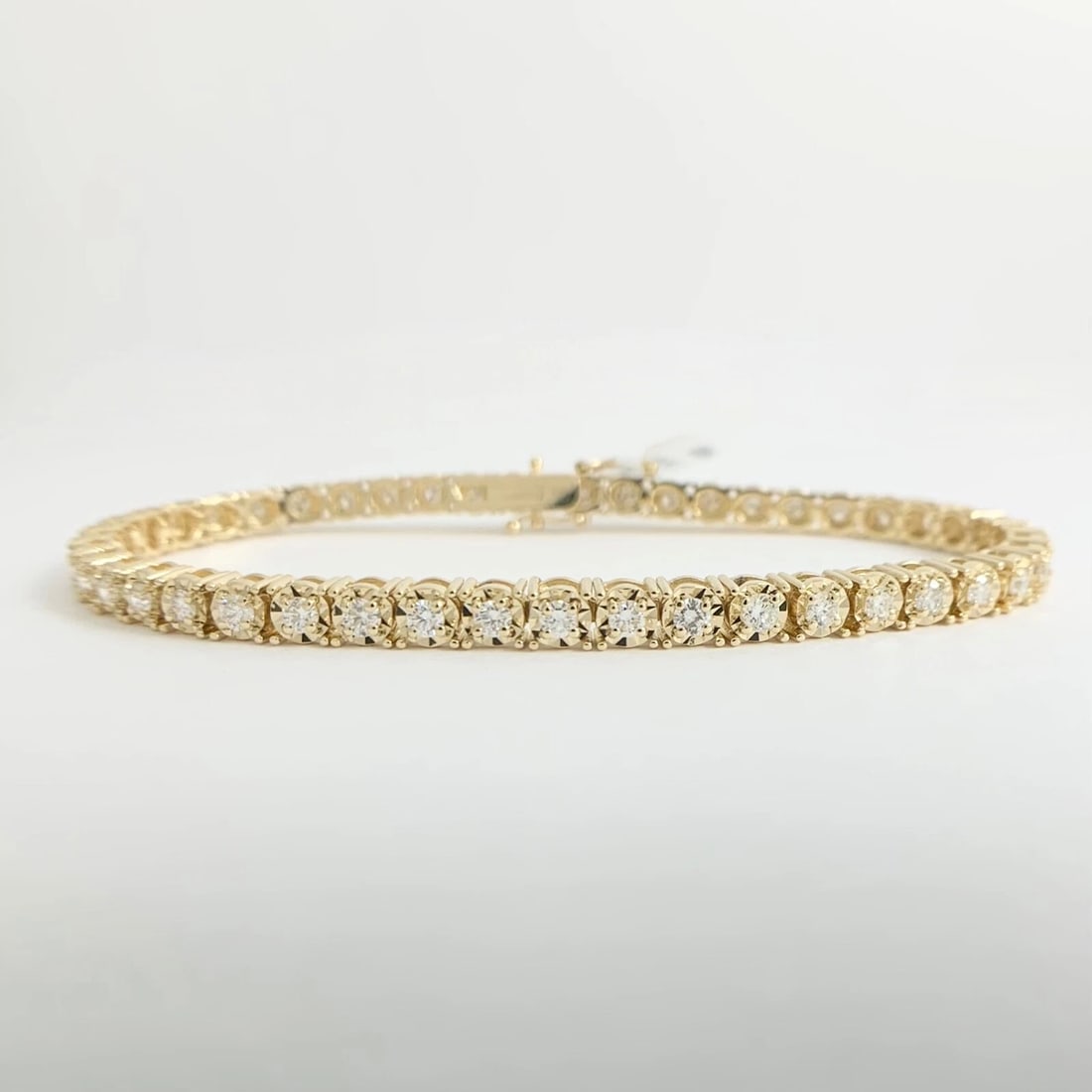 Round Diamond Tennis Bracelet 14K Yellow Gold, 7 Inches, 2.35 CTW - 7