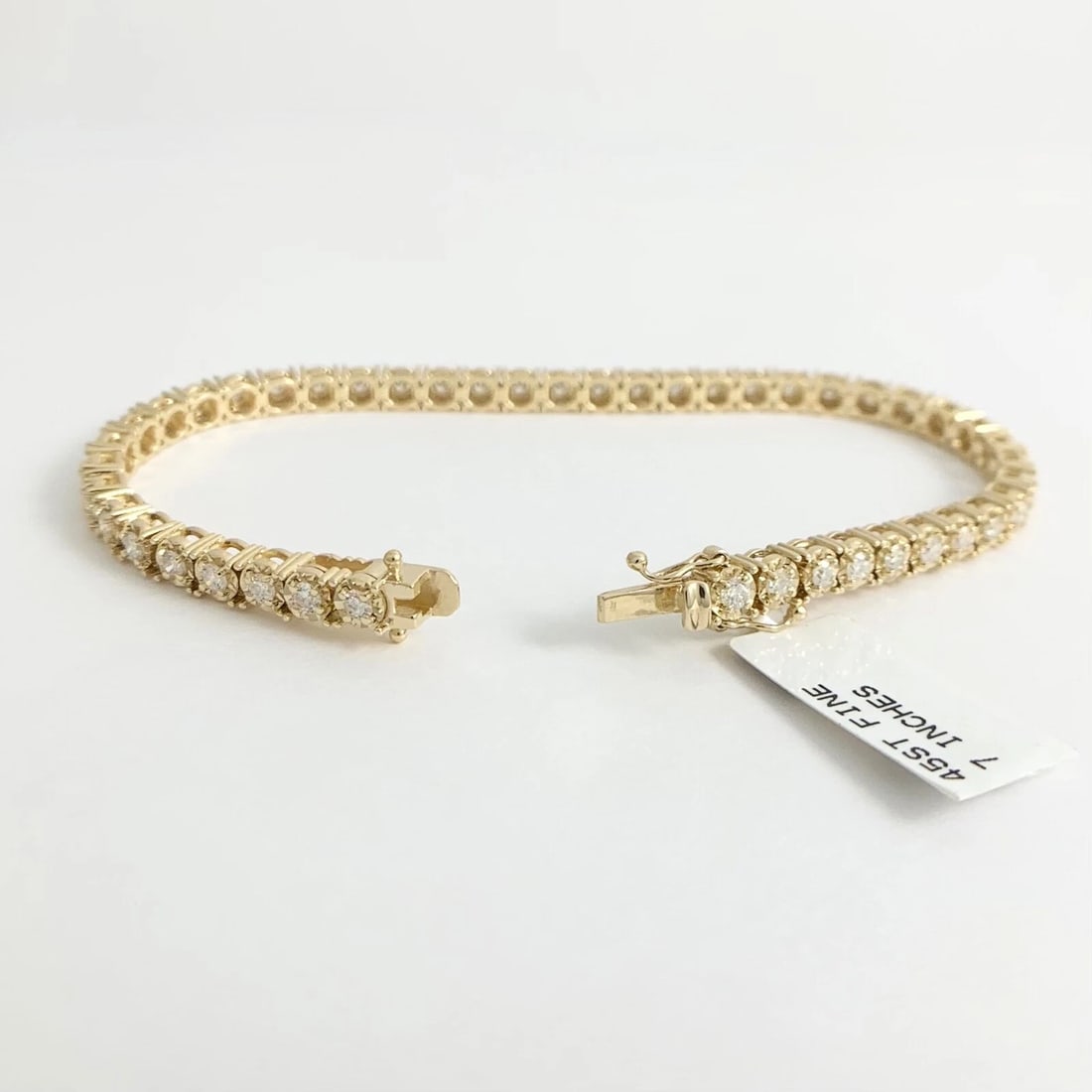 Round Diamond Tennis Bracelet 14K Yellow Gold, 7 Inches, 2.35 CTW - 8