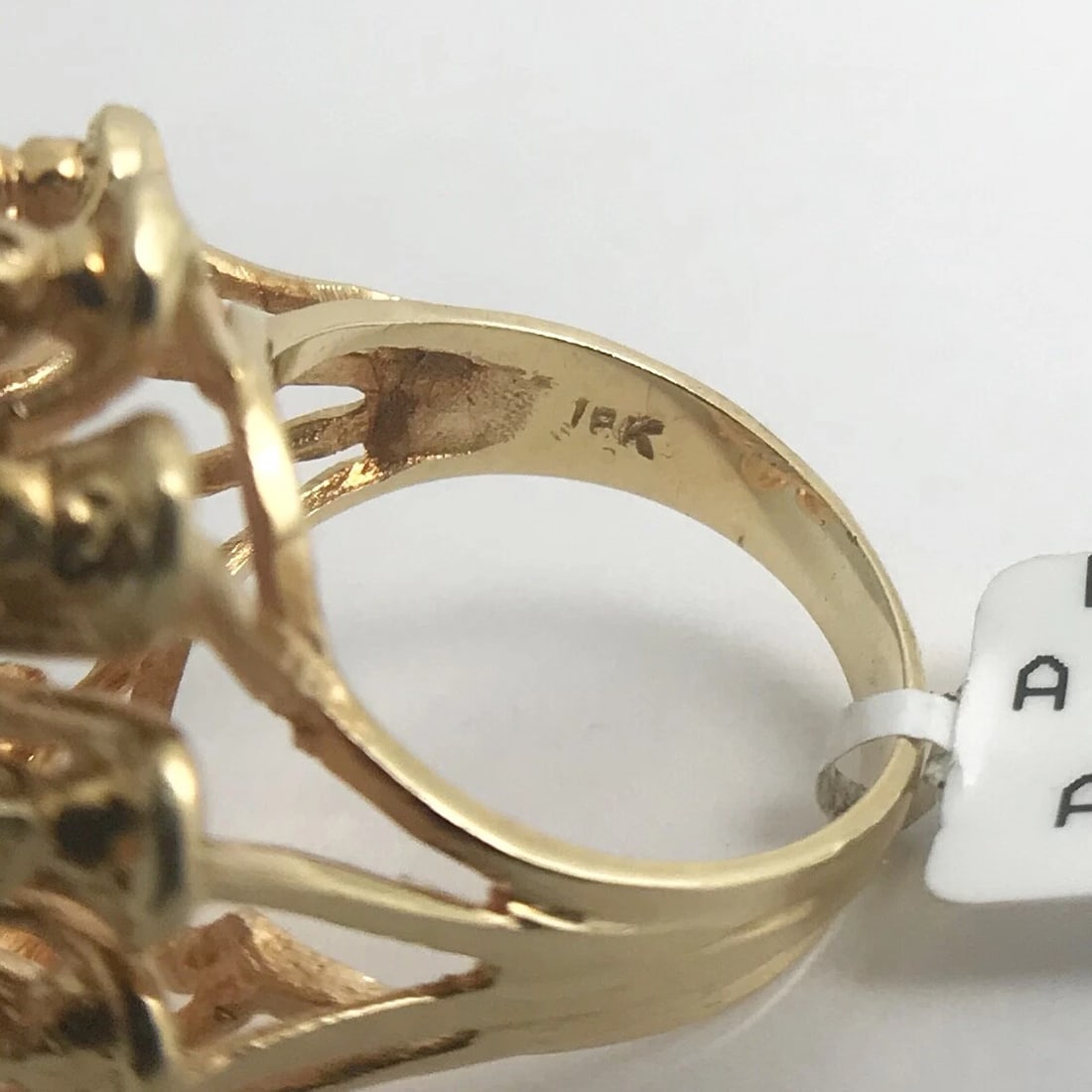 Large Oval Purple Amethyst CZ Cocktail Statement Ring 18K Yellow Gold 6.48 CTW - 12