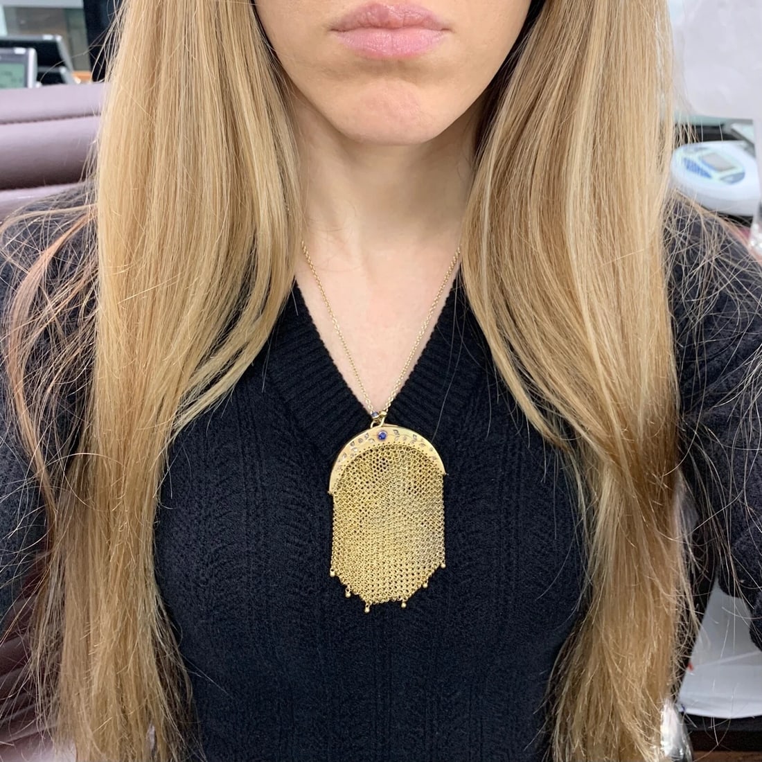 Victorian Antique Chatelaine Mesh Chain Mail Coin Purse 20K Yellow Gold 28.11 Gr - 5