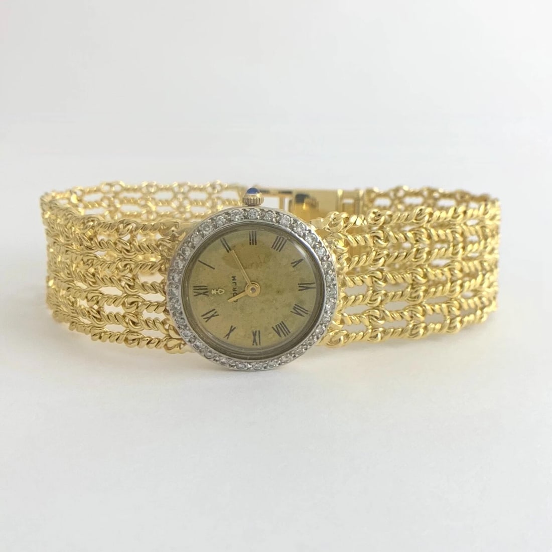 Vintage Corum Diamond Bezel 18K Yellow Gold Watch, 24 mm, .32 CTW, 46.90 Gr - 6