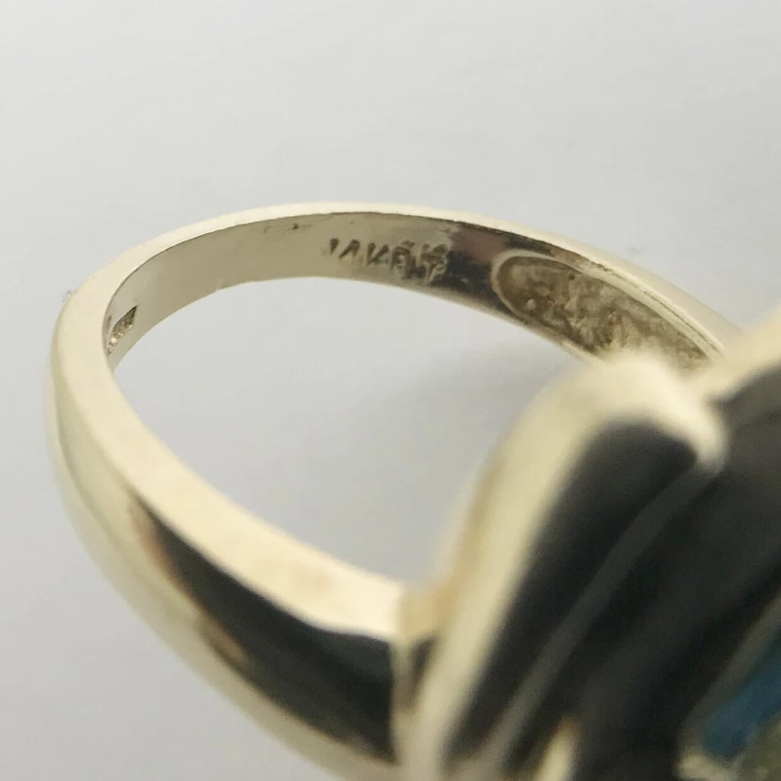 Vintage Pear Blue Topaz Diamond Cocktail Ring 14K Yellow Gold, 5.55 CTW, 6.42 Gr - 12