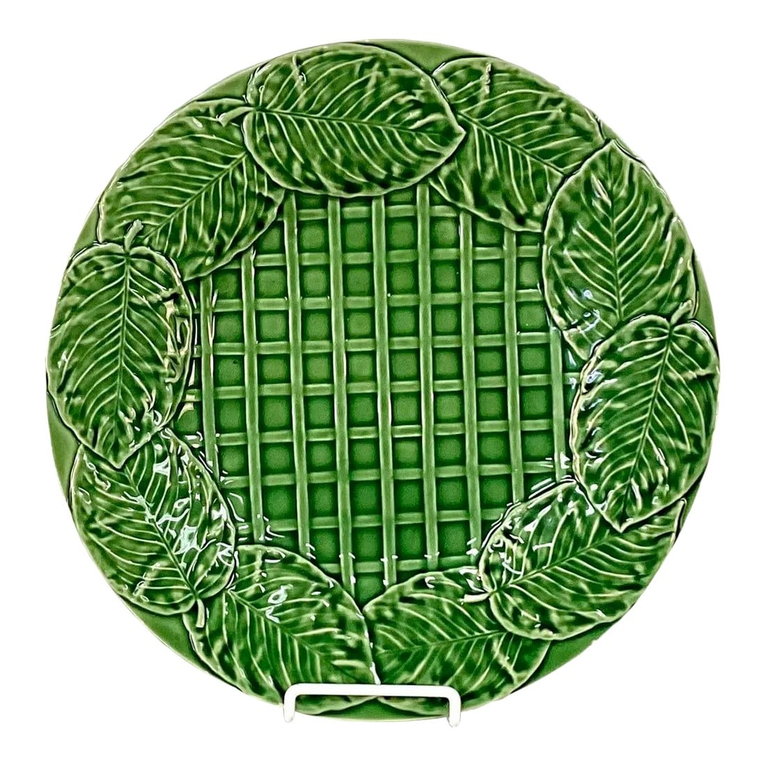 Bordallo Pinheiro Green Leaf and Lattice Round Platter (1 of 7)
