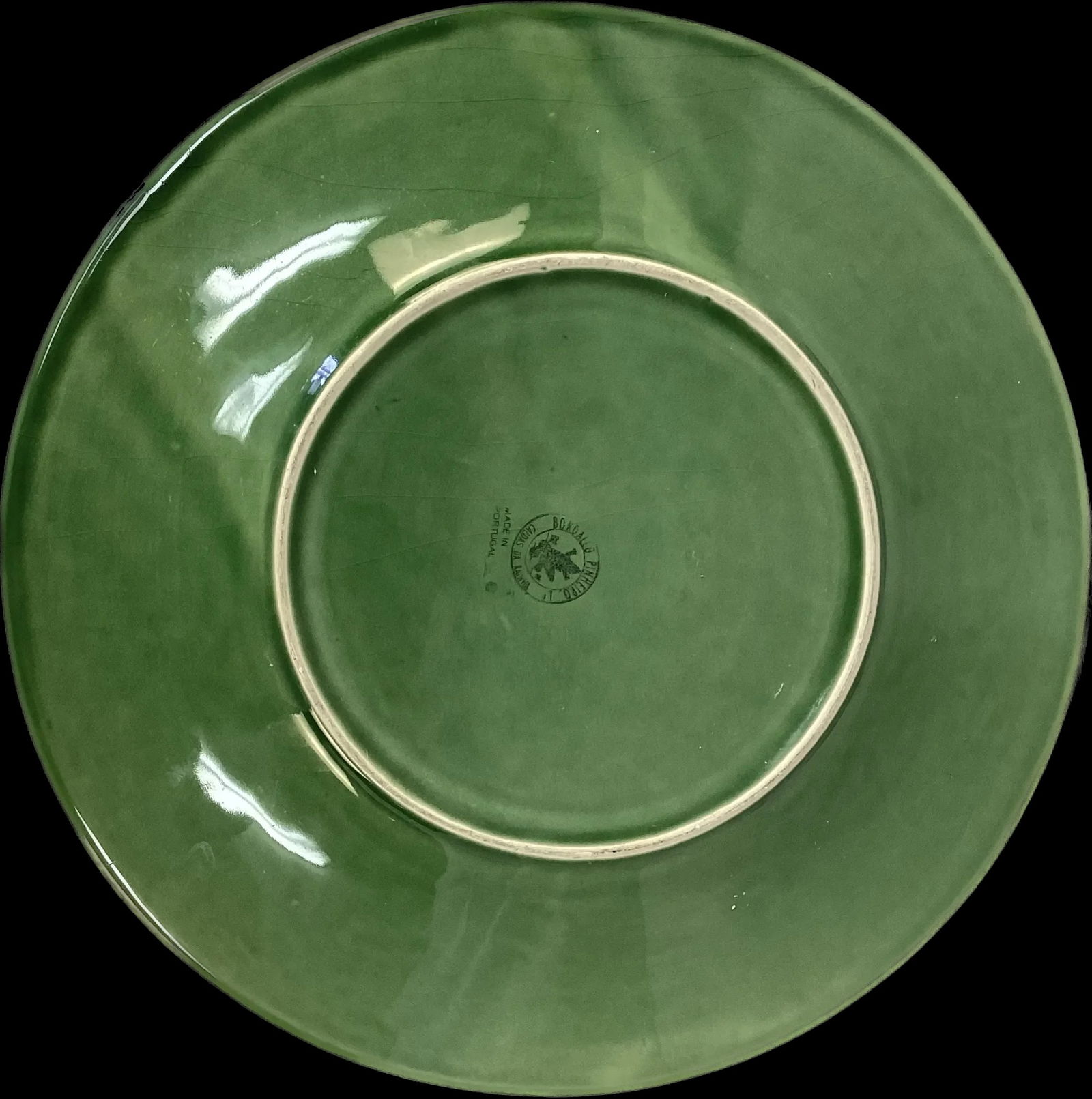 Bordallo Pinheiro Green Leaf and Lattice Round Platter - 4