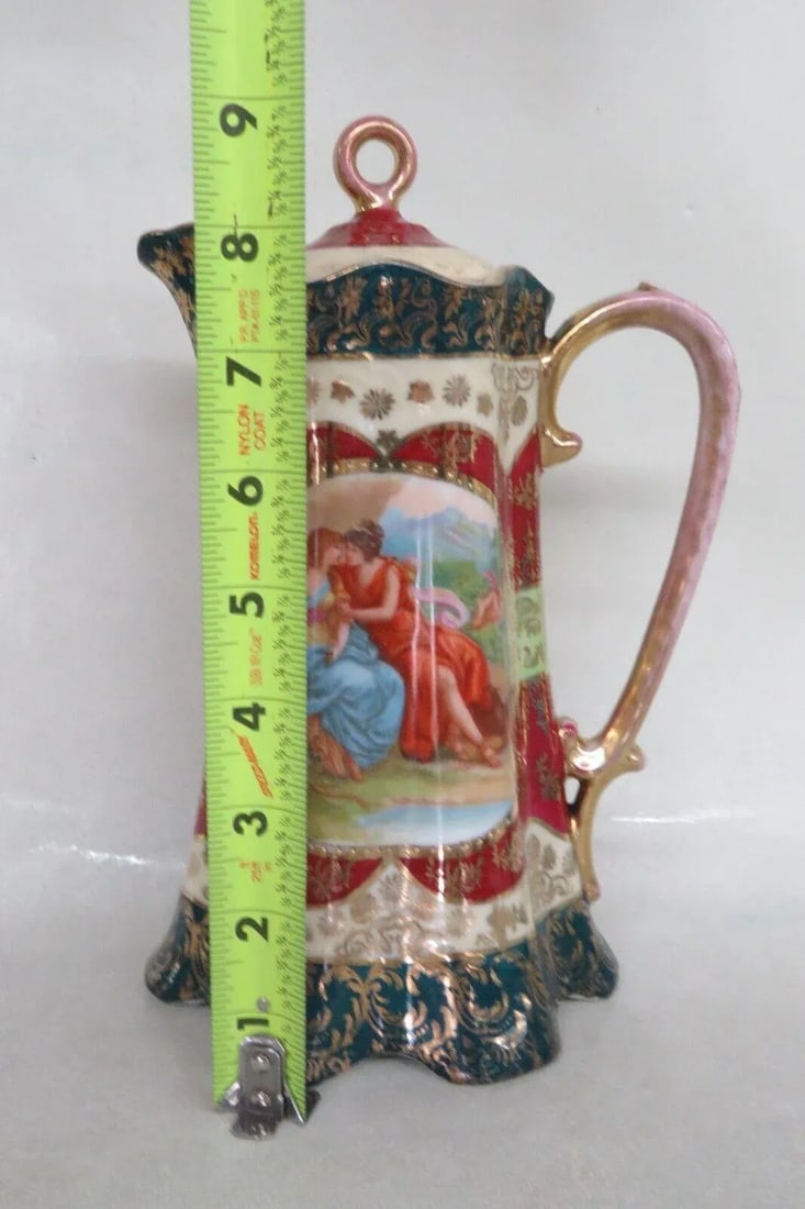 Royal Vienna Austria Cameo Porcelain Chocolate Coffee Tea Pot Pitcher - 5