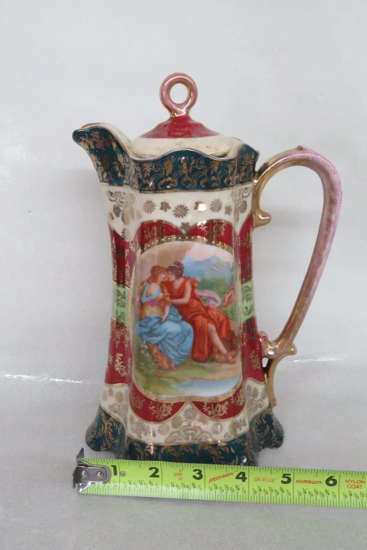Royal Vienna Austria Cameo Porcelain Chocolate Coffee Tea Pot Pitcher - 6