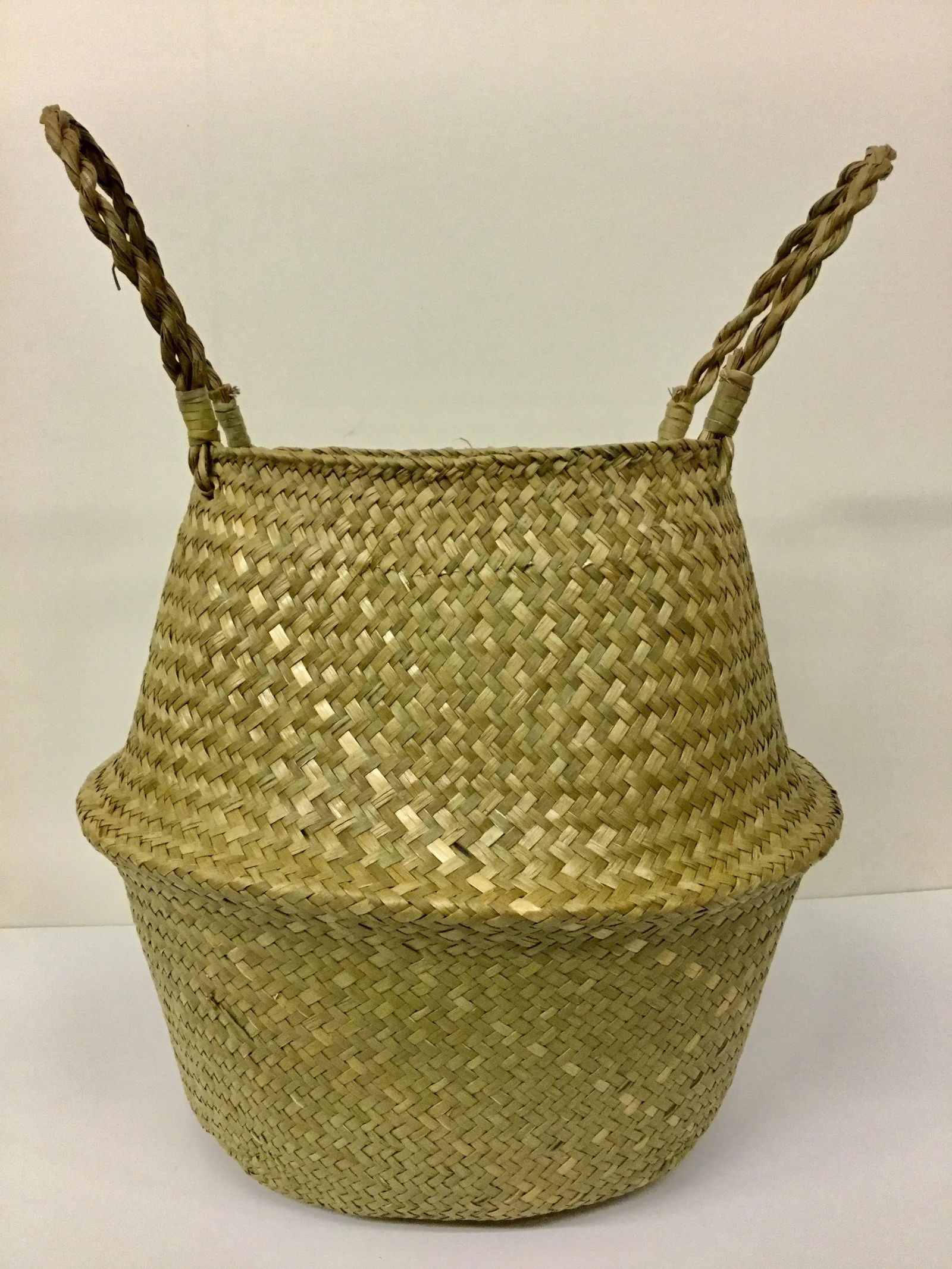 Natural Straw Collapsible Basket - 6