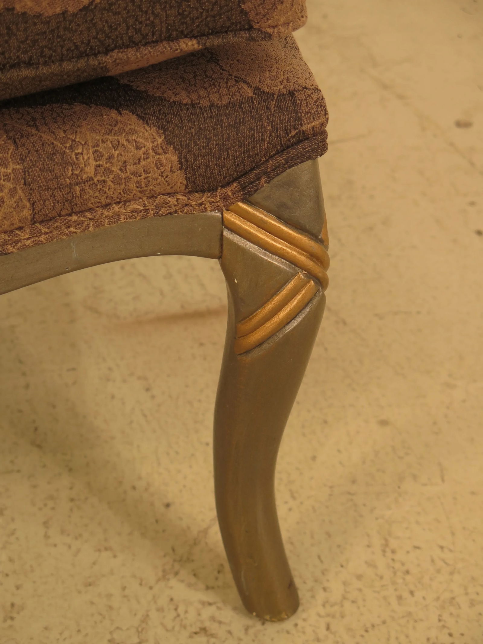 Upholstered Arm Chair & Matching Ottoman - 5