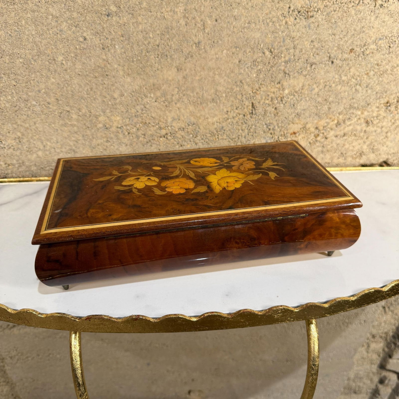 Italian Jewelry Music Footed Box Reuge Ste-Croix Love Story Hollywood Regency - 12