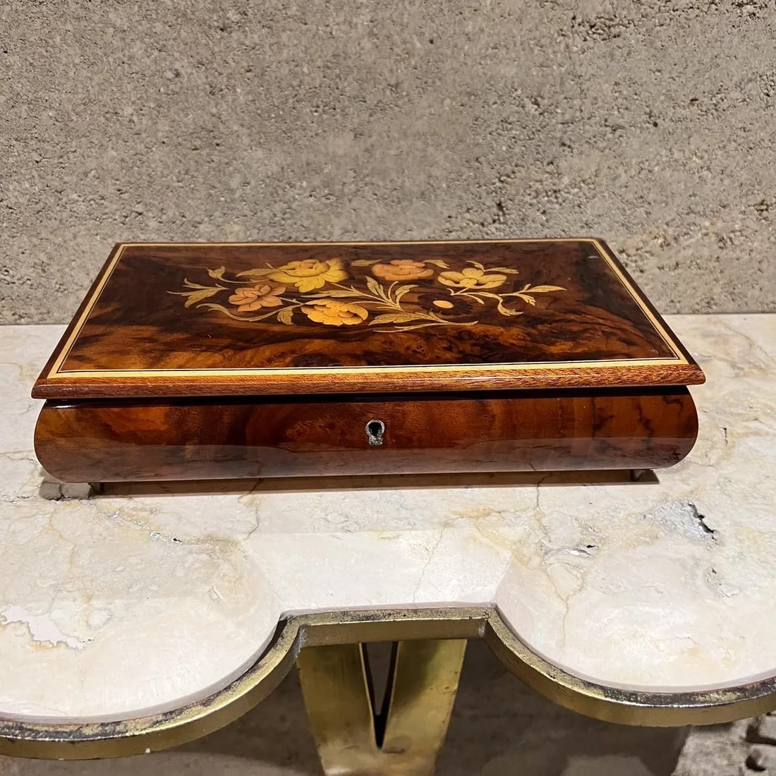 Italian Jewelry Music Footed Box Reuge Ste-Croix Love Story Hollywood Regency - 5