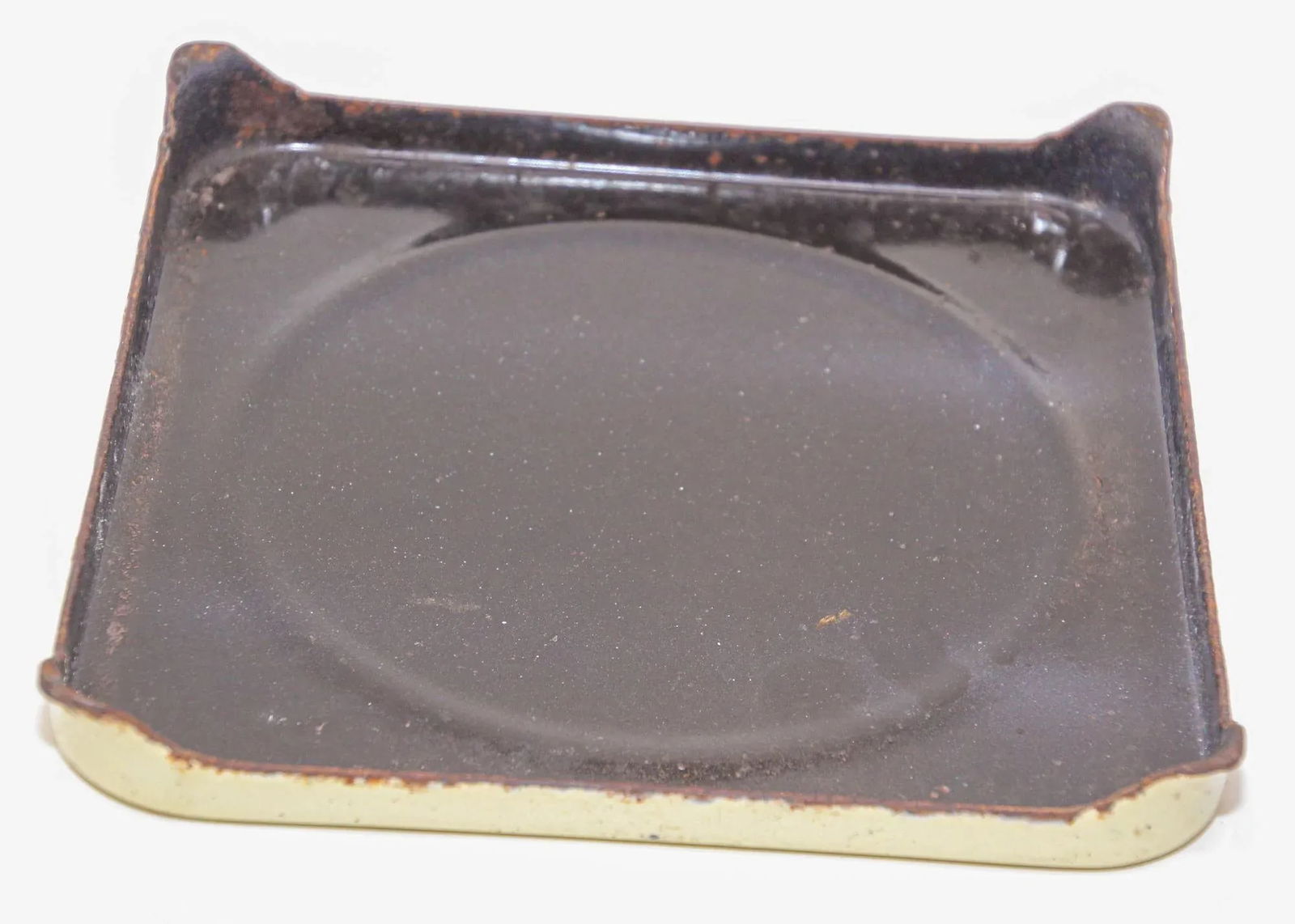 Antique Hand Painted Dutch Theme Enamelware Metal Trivet Collectible 1920's - 5