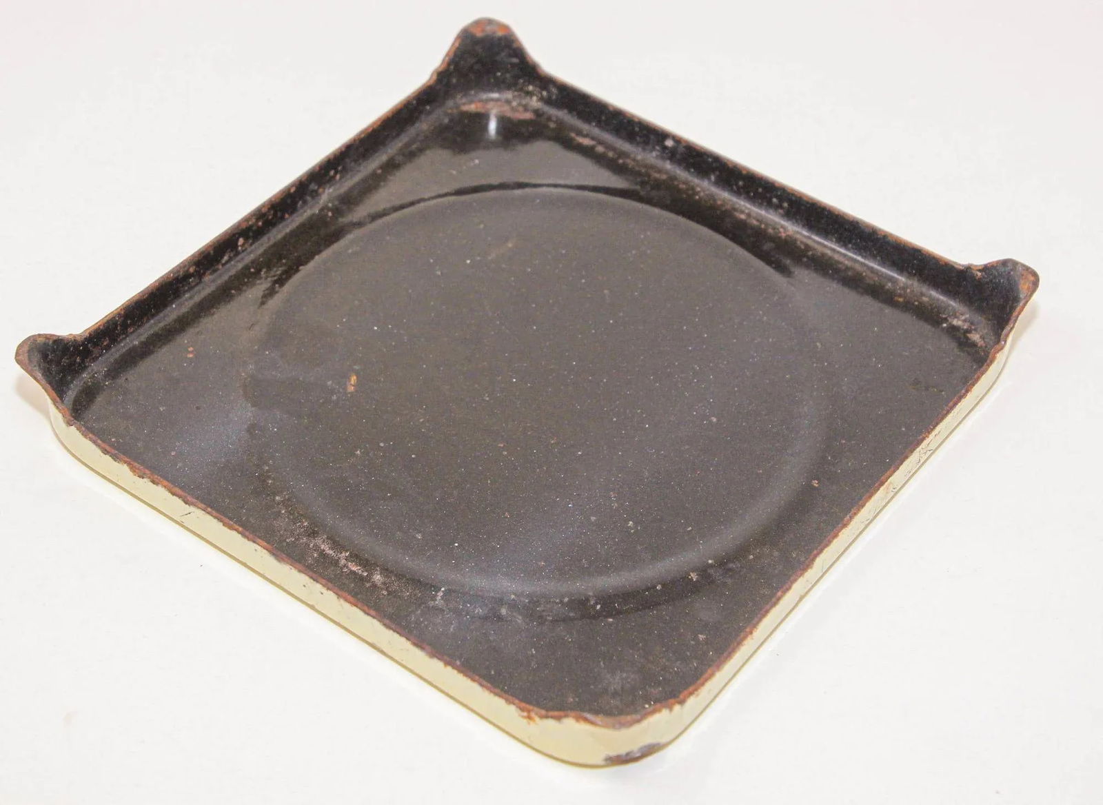 Antique Hand Painted Dutch Theme Enamelware Metal Trivet Collectible 1920's - 6