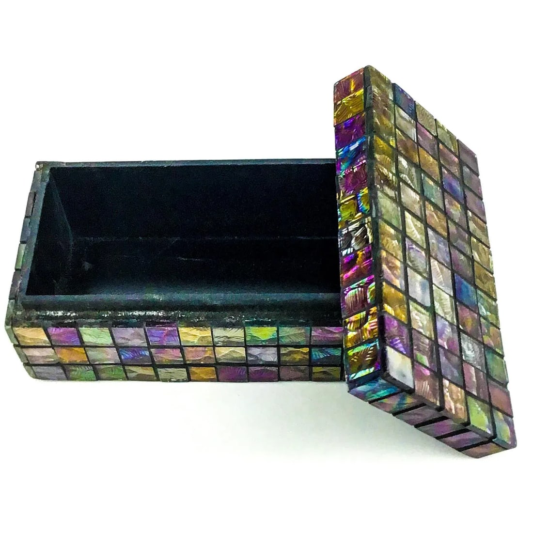 Glass Mosaic Lidded Trinket Treasure Chest - 2