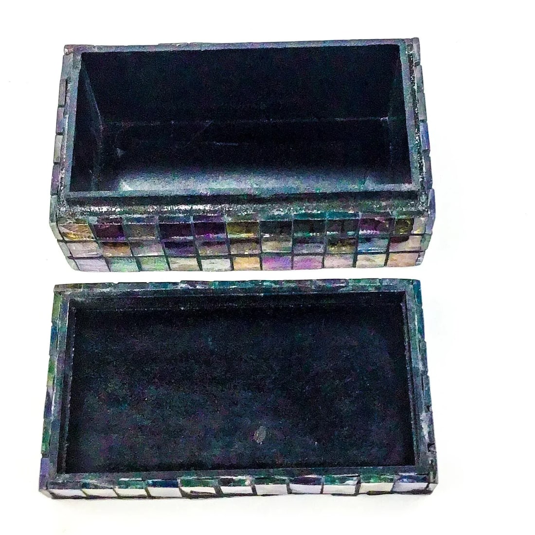 Glass Mosaic Lidded Trinket Treasure Chest - 4