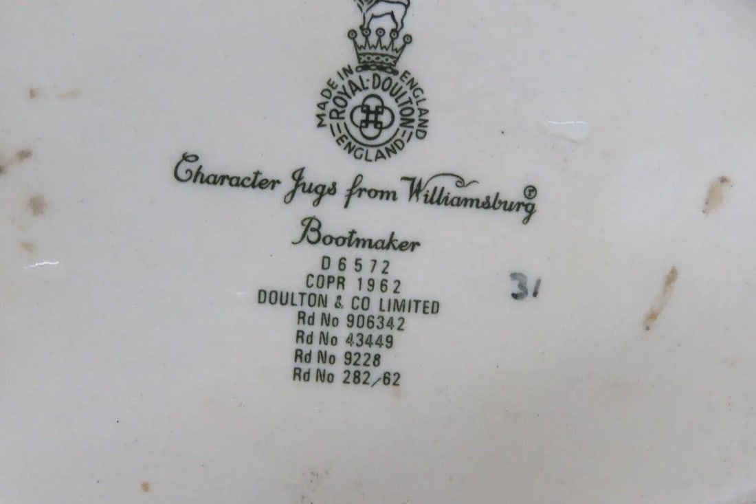 Royal Doulton Bootmaker D6572 Toby Jug Porcelain Large Character Mug - 4