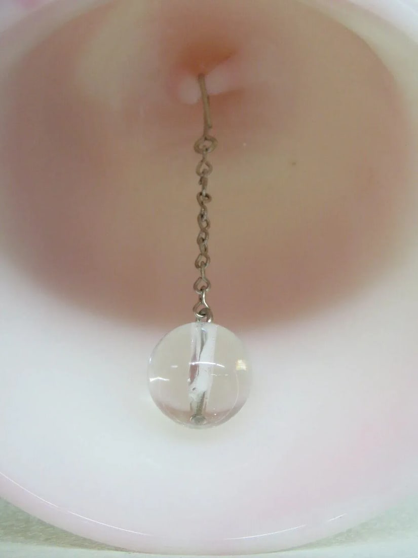 Fenton Rosalene Faberge Pink and White Glass Bell - 11