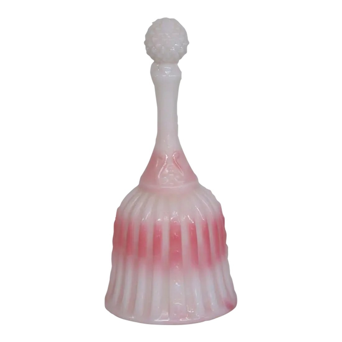 Fenton Rosalene Faberge Pink and White Glass Bell (1 of 13)