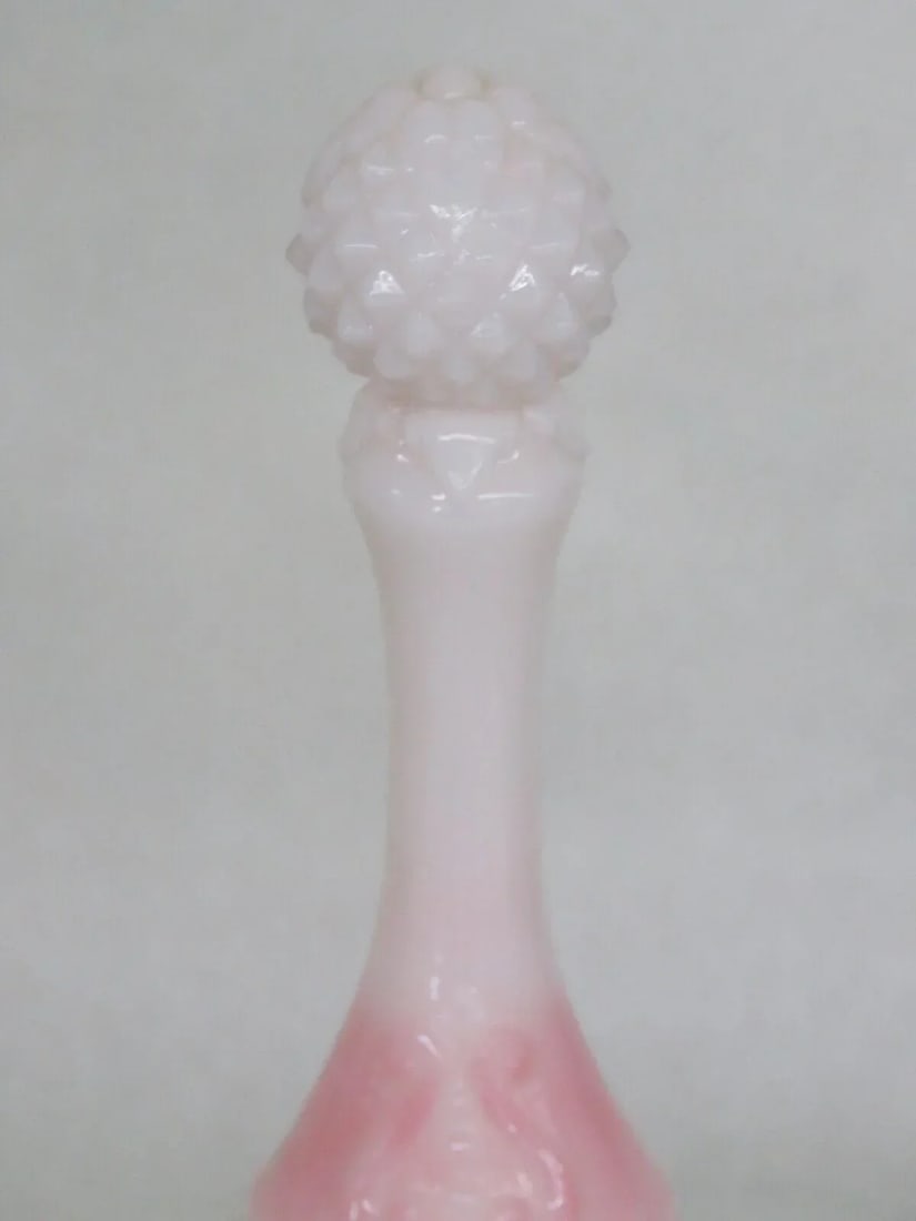 Fenton Rosalene Faberge Pink and White Glass Bell - 2