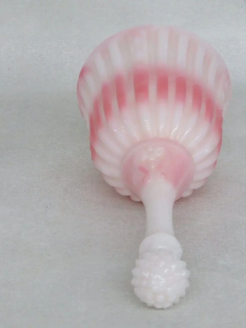 Fenton Rosalene Faberge Pink and White Glass Bell - 6